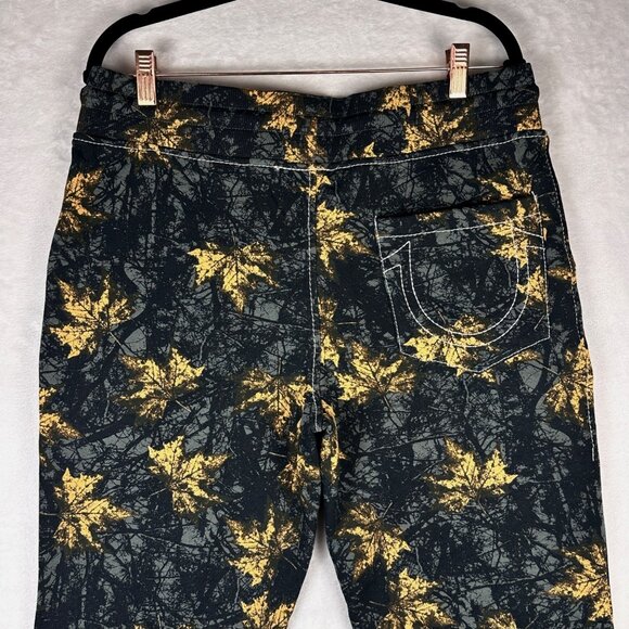 True Religion Men’s Joggers M Camo Leaf Print Drawstring Pants Streetwear Style - Picture 5 of 10